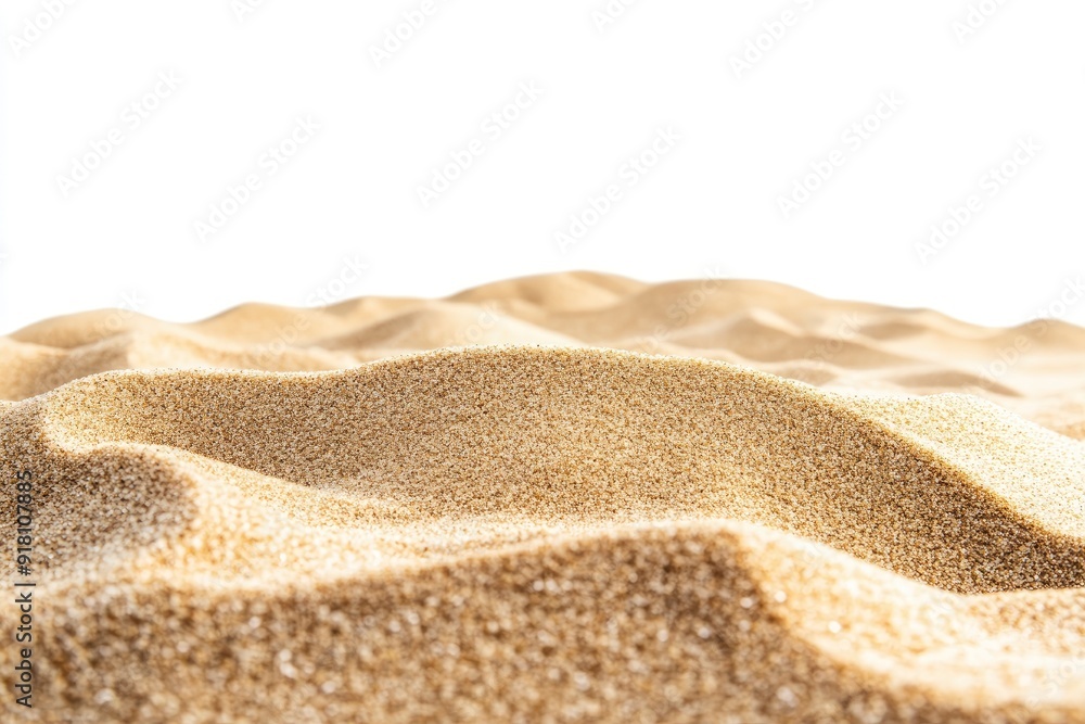 beach sand on white isolated background, front view with generative ai beach sand on white isolated background, front view with generative ai