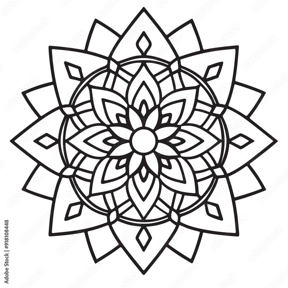abstract wild Mandela design pg, adult anti-stress coloring page in line art, floral pattern coloring sheet. abstract wild Mandela design pg, adult anti-stress coloring page in line art, floral pattern coloring sheet.