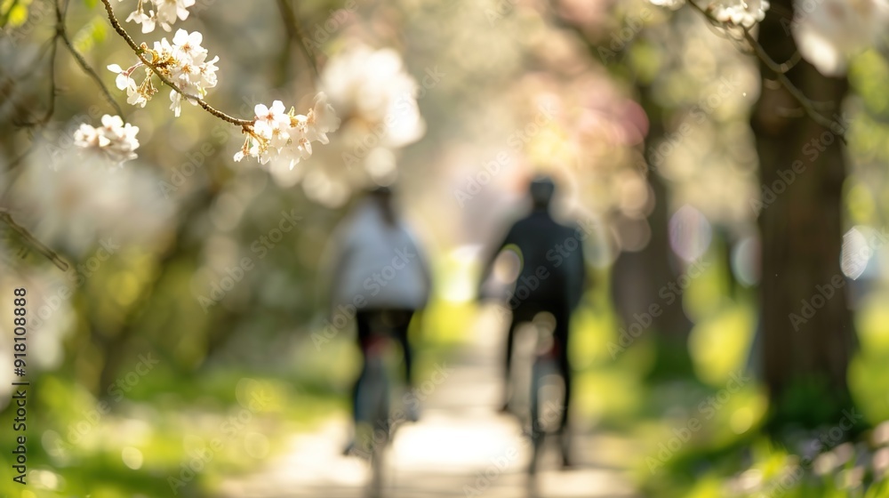 Serene Spring Cycling Journey Among Cherry Blossoms Serene Spring Cycling Journey Among Cherry Blossoms