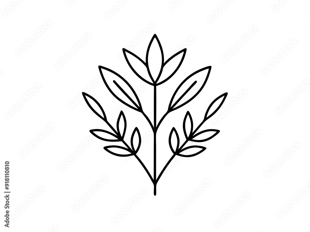 Simple and Elegant Botanical Line Art: Perfect for Graphic Design and Printing Simple and Elegant Botanical Line Art: Perfect for Graphic Design and Printing