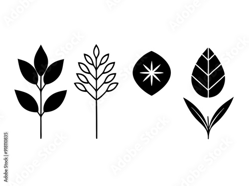 Simple and Elegant Botanical Line Art: Perfect for Graphic Design and Printing