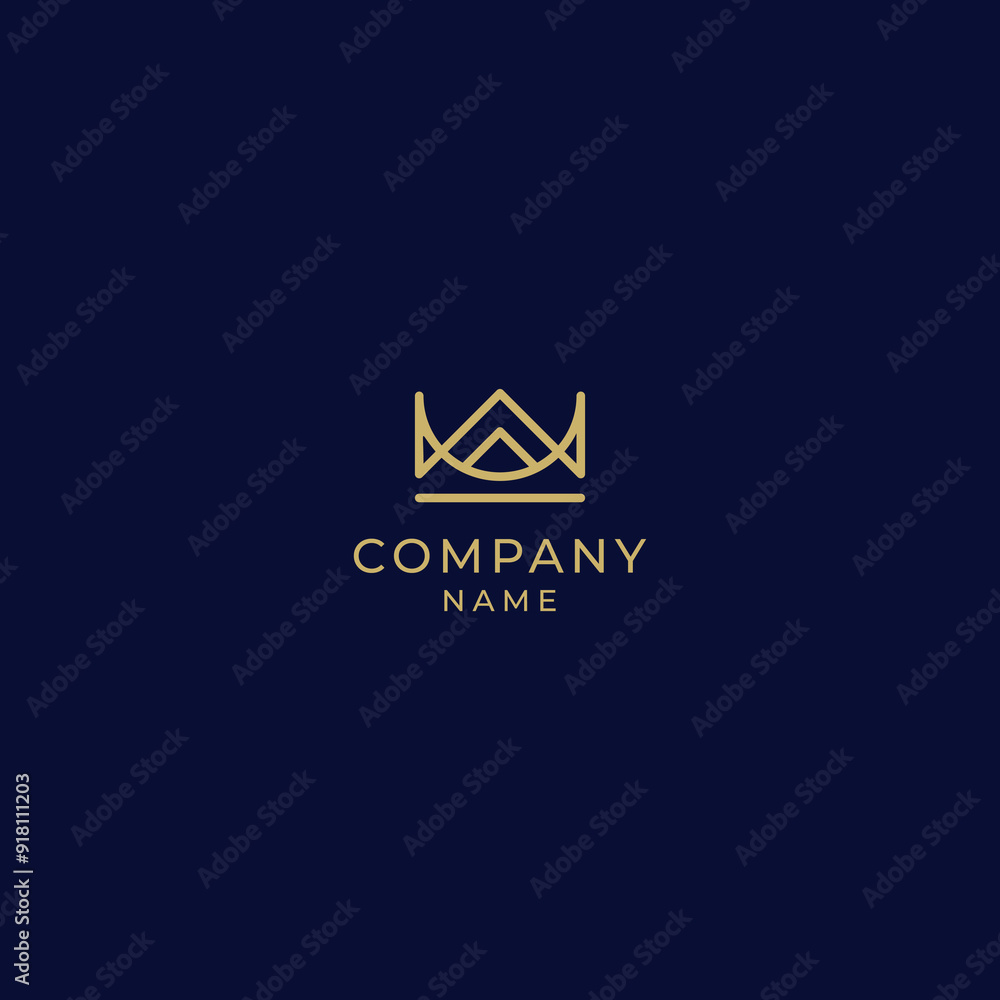 Fototapeta premium M crown initial letter logo for royal king