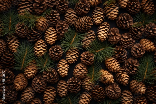 Pine Cones Material Structure Background - Generative AI