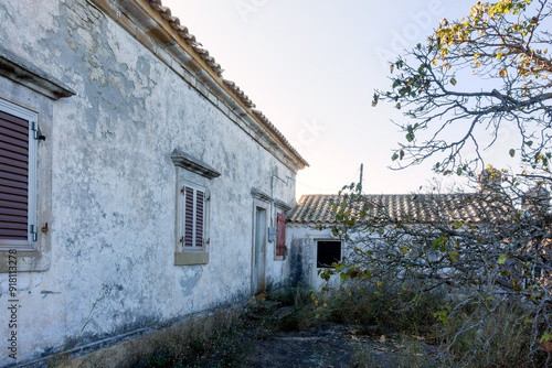 Architecture in Argiratika village in Othonoi island, Greece photo