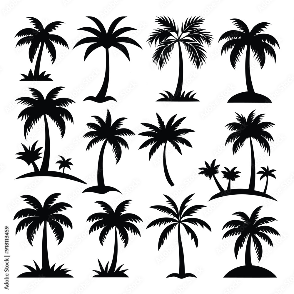 Set of trees in silhouettes. Also in vector format. Create many more shapes of trees from leaves and trees bottom row. Set of trees in silhouettes. Also in vector format. Create many more shapes of trees from leaves and trees bottom row.