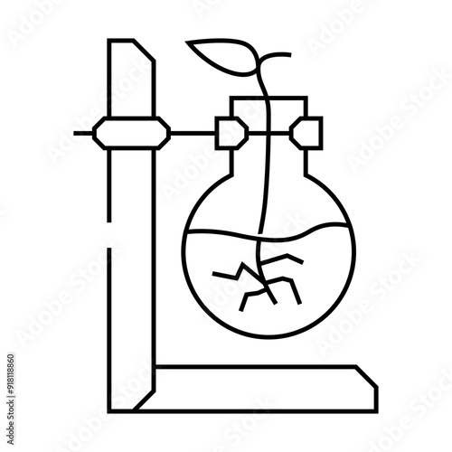 home hydroponics line icon vector. home hydroponics sign. isolated contour symbol black illustration