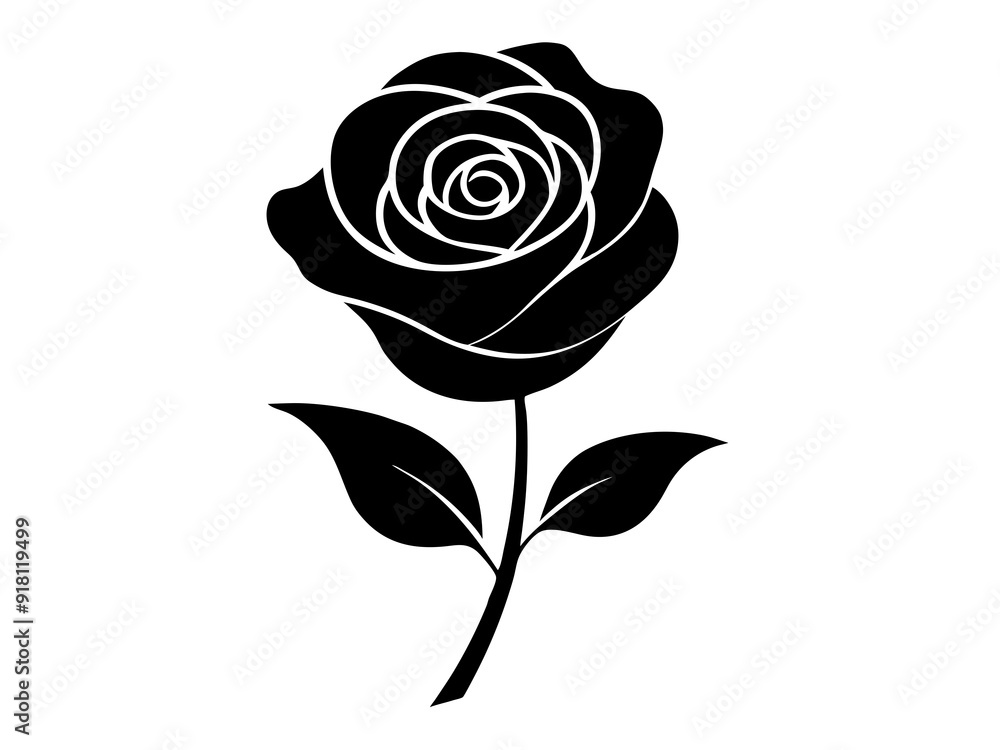 Modern Rose Silhouette Art: Versatile Vector Graphics for Creative Projects Modern Rose Silhouette Art: Versatile Vector Graphics for Creative Projects
