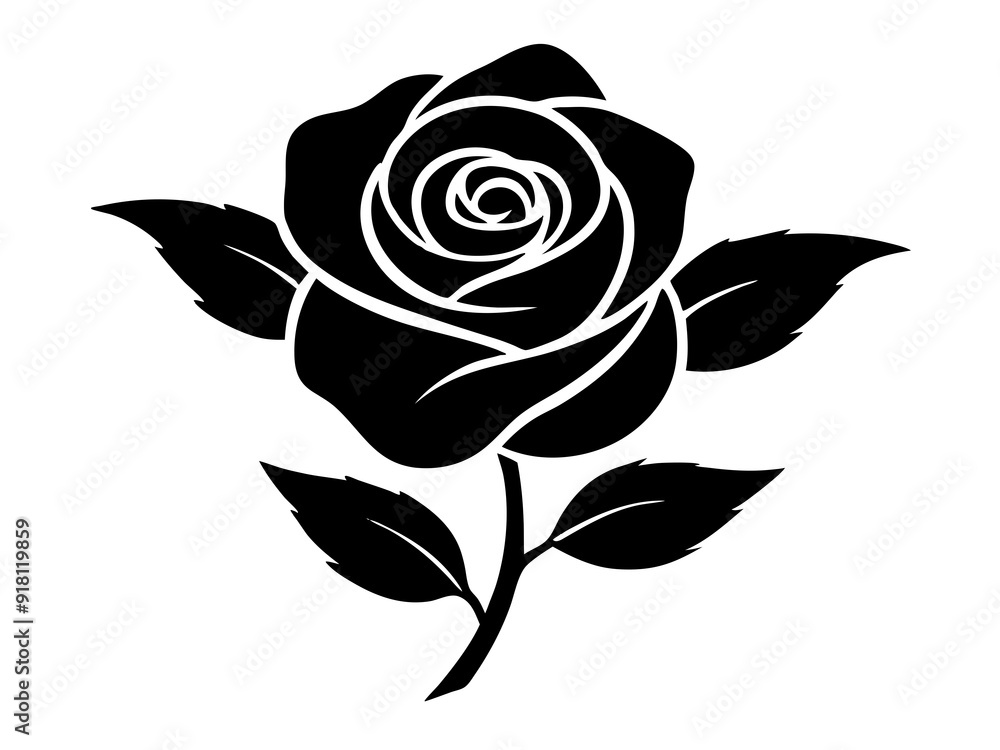 Modern Rose Silhouette Art: Versatile Vector Graphics for Creative Projects Modern Rose Silhouette Art: Versatile Vector Graphics for Creative Projects