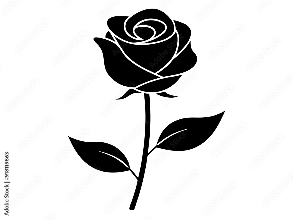 Modern Rose Silhouette Art: Versatile Vector Graphics for Creative Projects Modern Rose Silhouette Art: Versatile Vector Graphics for Creative Projects