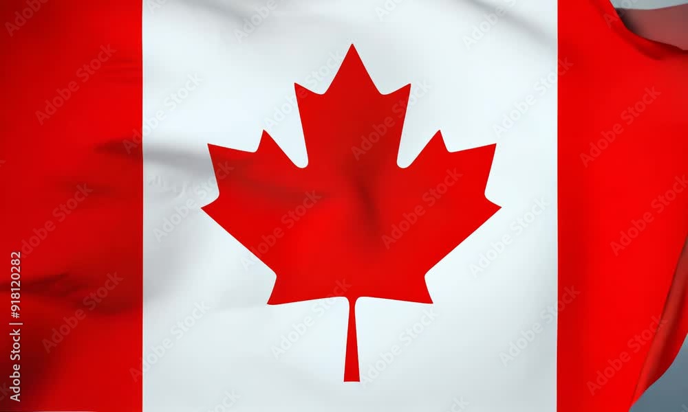 Developing flag of Canada on a white background Video Developing flag of Canada on a white background Video