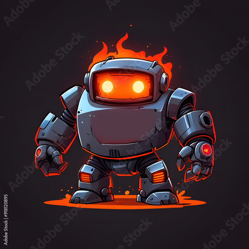 Lava Robot Illustration