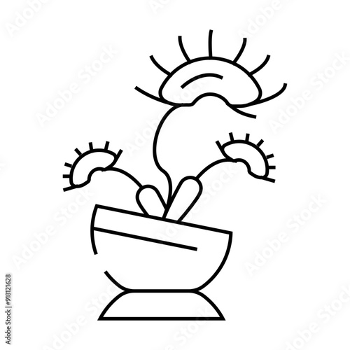 venus flytrap line icon vector. venus flytrap sign. isolated contour symbol black illustration