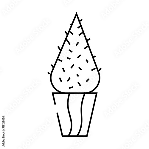buxus sempervirens line icon vector. buxus sempervirens sign. isolated contour symbol black illustration