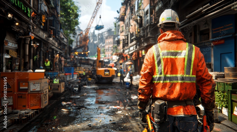 Construction Worker on the Job Site - Labor Day Concept Generative AI Construction Worker on the Job Site - Labor Day Concept Generative AI
