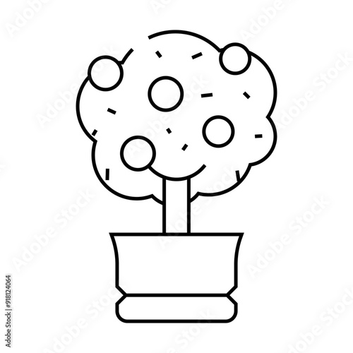 citrus tree line icon vector. citrus tree sign. isolated contour symbol black illustration