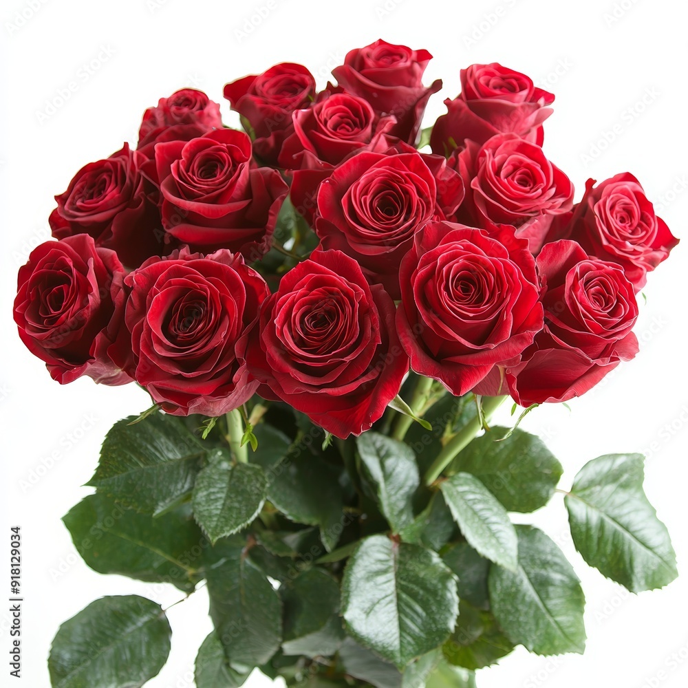Fresh Red Roses Arranged in a Bouquet, Isolated on White Background, Perfect for Valentine's Day or Anniversary Gift Generative AI Fresh Red Roses Arranged in a Bouquet, Isolated on White Background, Perfect for Valentine's Day or Anniversary Gift Generative AI