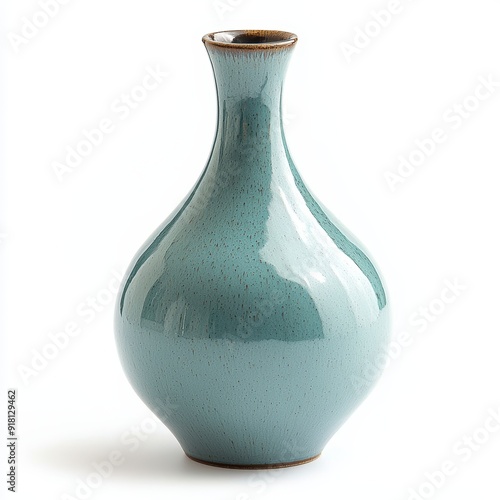 Decorative Ceramic Designer Vase Isolated on White Background Generative AI