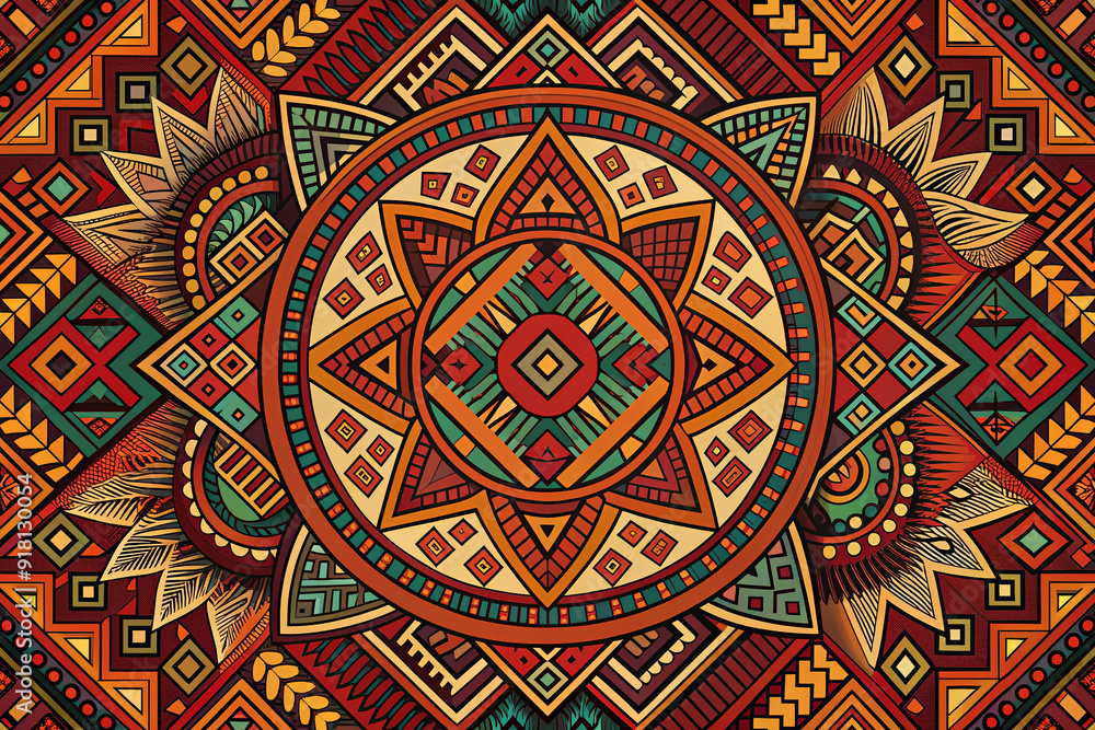 Vibrant, abstract tribal icon featuring intricate patterns and bold shapes in earthy tones, evoking a sense of ancient culture and mysticism. Vibrant, abstract tribal icon featuring intricate patterns and bold shapes in earthy tones, evoking a sense of ancient culture and mysticism.