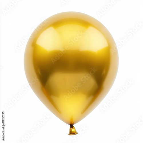 Golden Party Decor Balloon Isolated on White Background Generative AI photo