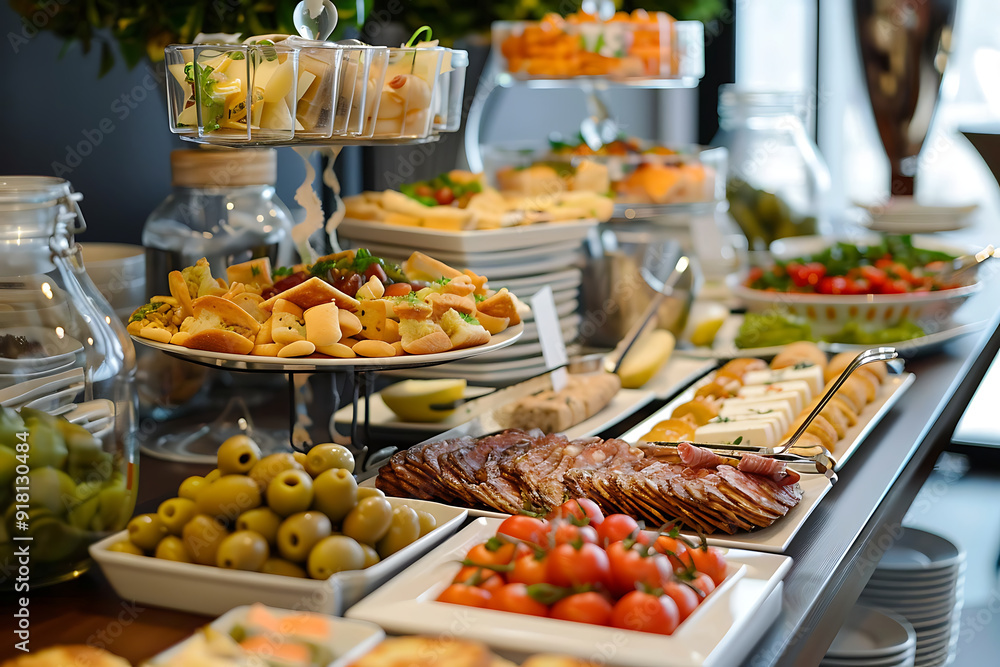 Luxury Snack table ready for event. Food and drink catering. Festively decorated beautiful big table full of food ready for guests.Horizontal color photography. Luxury Snack table ready for event. Food and drink catering. Festively decorated beautiful big table full of food ready for guests.Horizontal color photography.