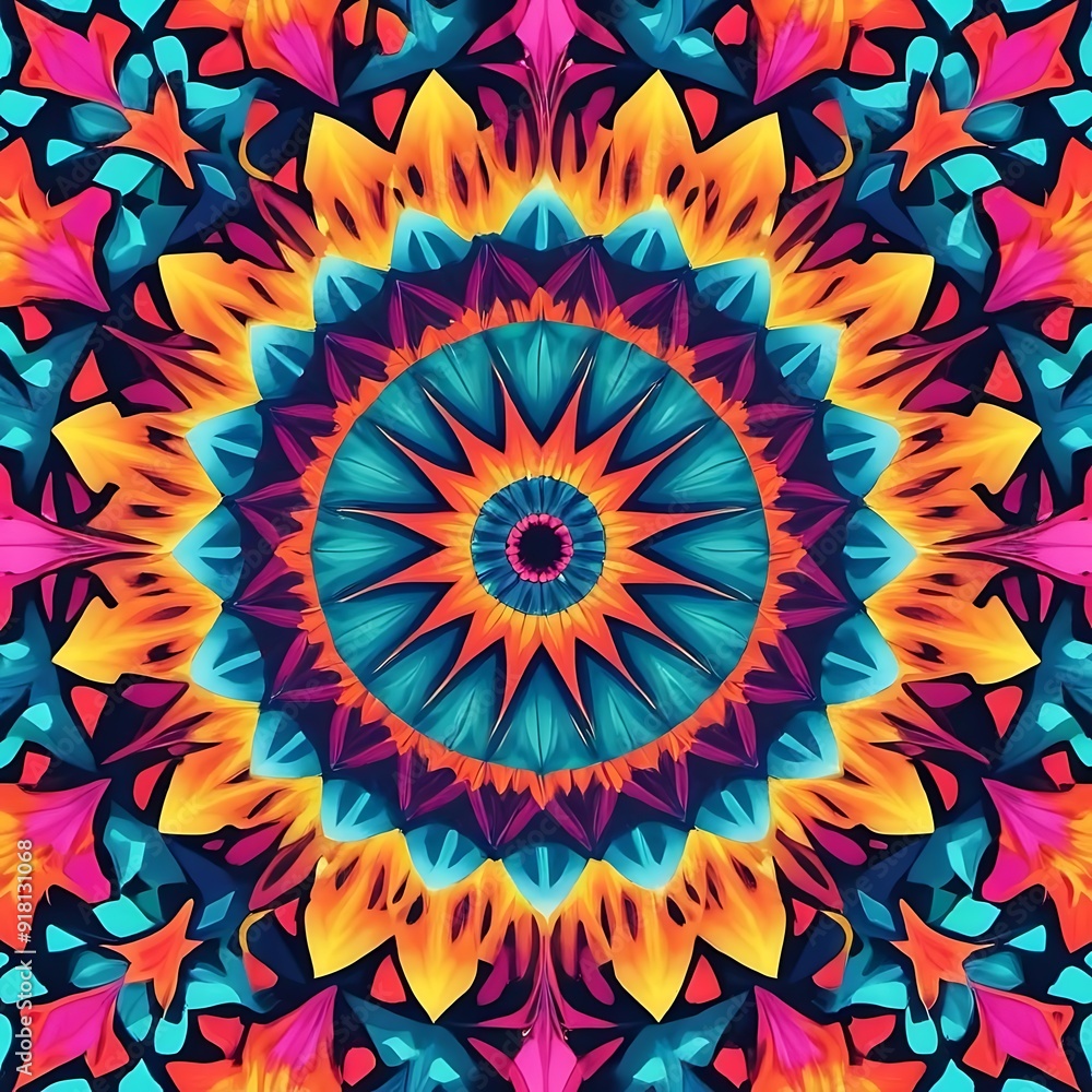 An image with kaleidoscopic patterns and vibrant colors. An image with kaleidoscopic patterns and vibrant colors.