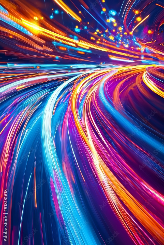 Abstract High Speed Movement on Blue Background Generative AI Abstract High Speed Movement on Blue Background Generative AI