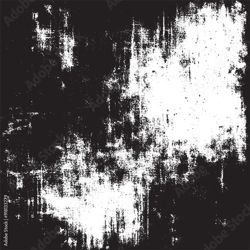 Grunge Debris Texture: Black and white abstract noise with distressed particles and dust