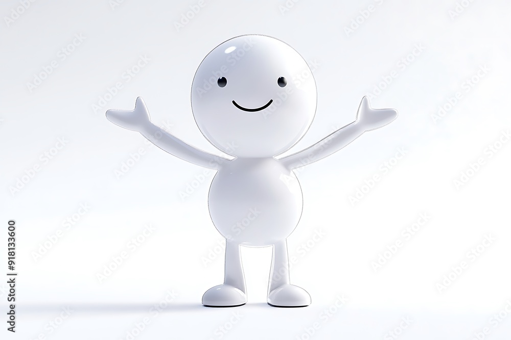 Happy Character Jumping in Air