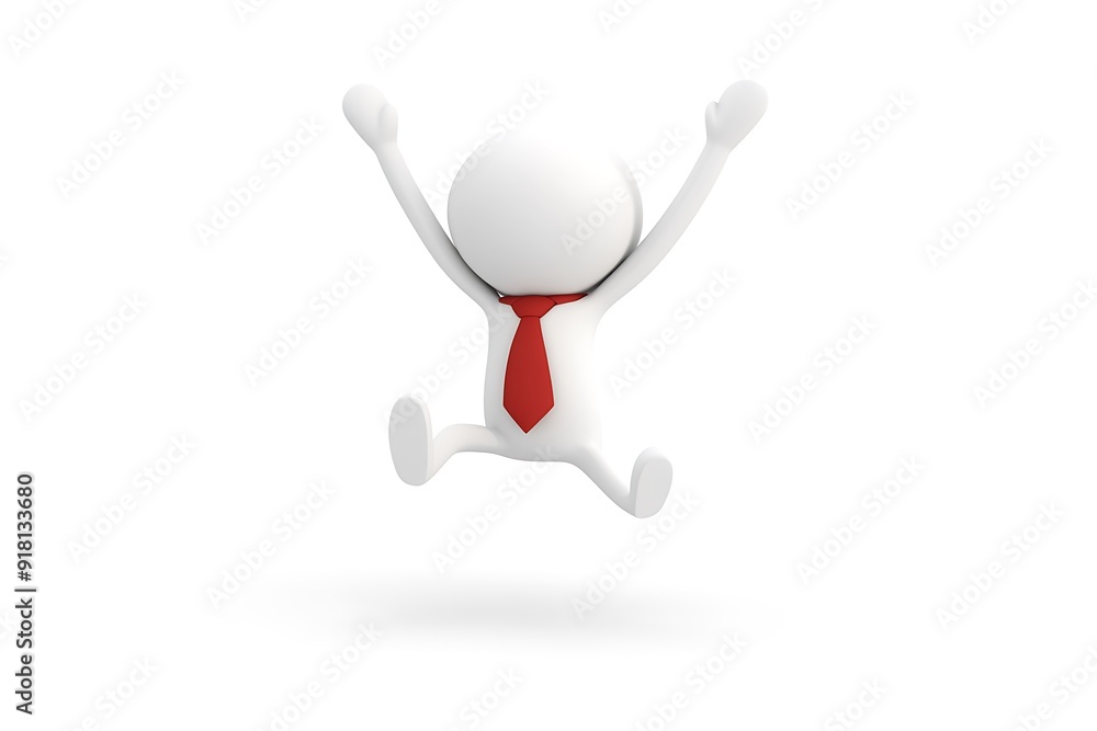 3d man success in business, on white background 3d man success in business, on white background