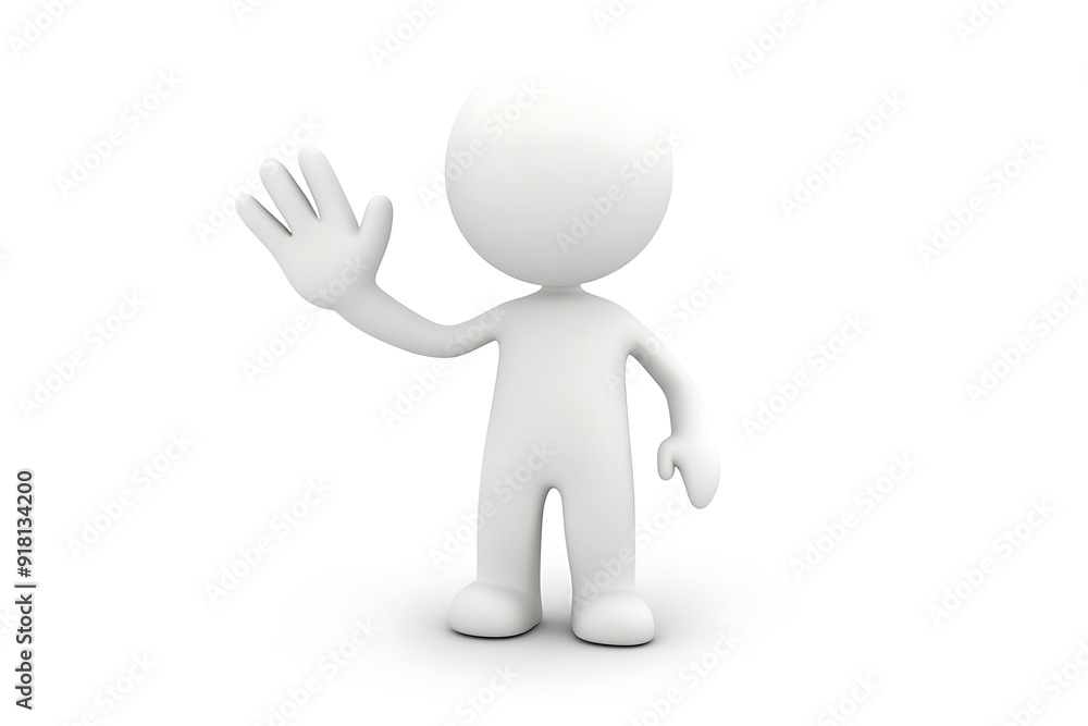 The character waving to his friend on the other side street. The character waving to his friend on the other side street.