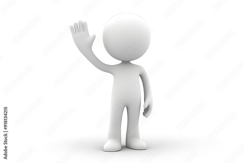 The character waving to his friend on the other side street. The character waving to his friend on the other side street.