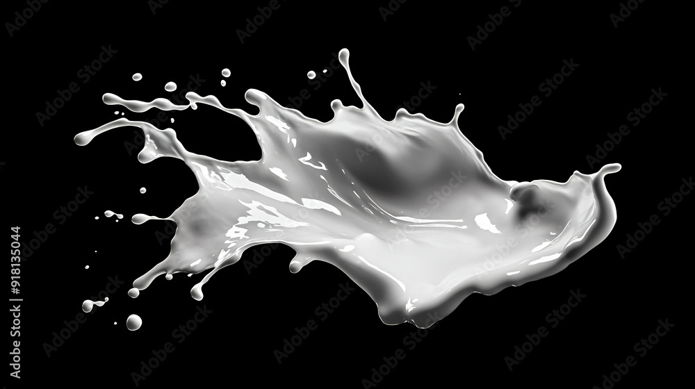 White Liquid Splash on Black Background. White Liquid Splash on Black Background.