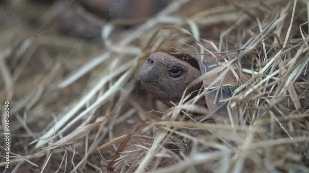 baby turtle in the dry grass baby turtle in the dry grass