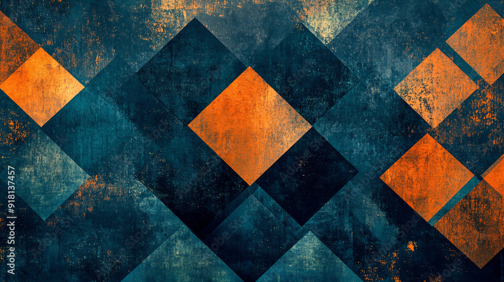 Abstract Geometric Pattern with Orange and Blue Tones. Abstract Geometric Pattern with Orange and Blue Tones.