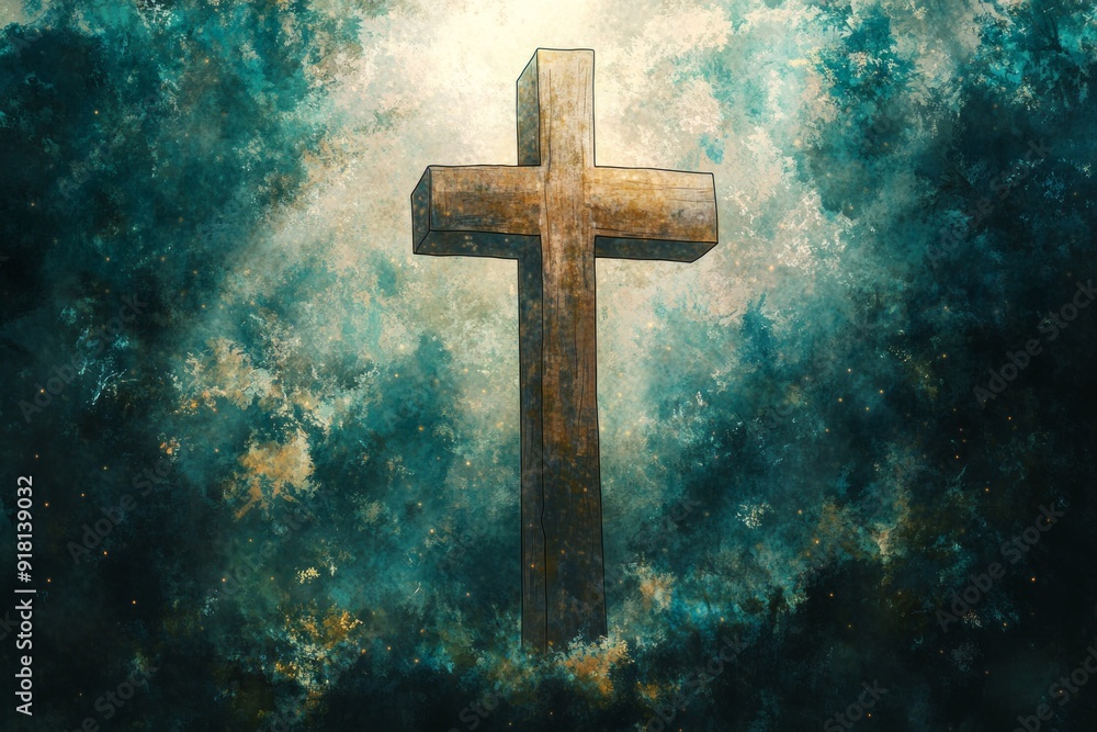 Cross Forest Chapel Christianity Religion Spiritual Symbol - Generative AI Cross Forest Chapel Christianity Religion Spiritual Symbol - Generative AI