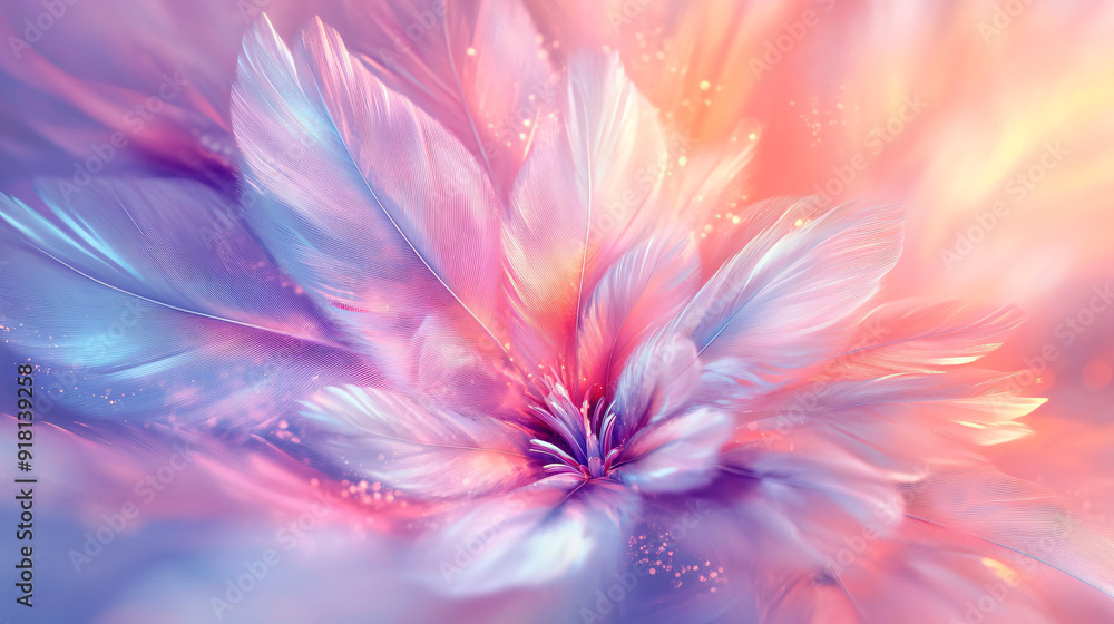 Soft Pink and Purple Feathers. Soft Pink and Purple Feathers.