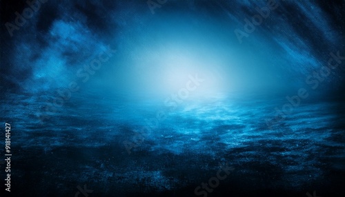 blue and black background texture underwater ocean illustration in abstract design light corner and border grunge