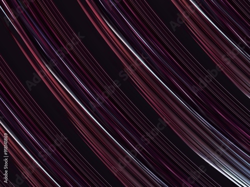 Abstract background with dark background and diagonal lines of red, white, and purple, slightly curved for a sense of movement, simple yet elegant.