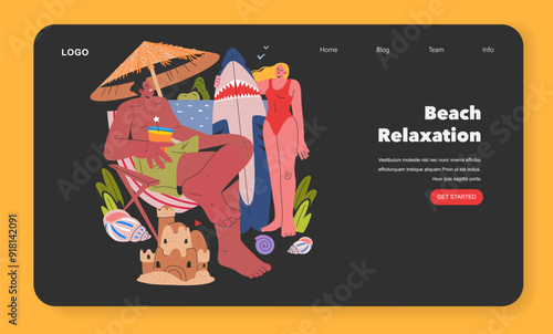 Vacation. Flat Vector Illustration