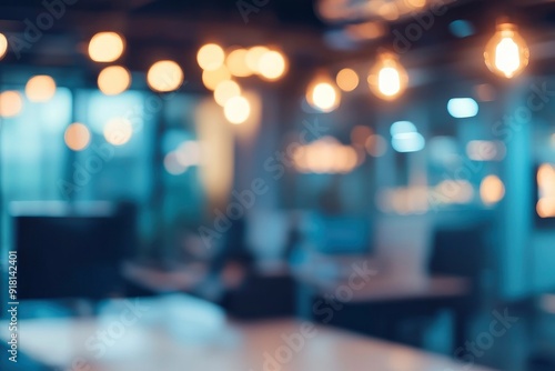 Wallpaper Mural Blurred empty open space office. Abstract light bokeh at office interior background for design. with generative ai Torontodigital.ca