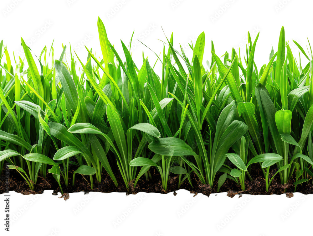 Obraz premium Green lush foliage isolated on a transparent background for web, banner, wallpaper