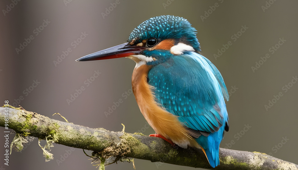 Kingfisher perching on branch Kingfisher perching on branch