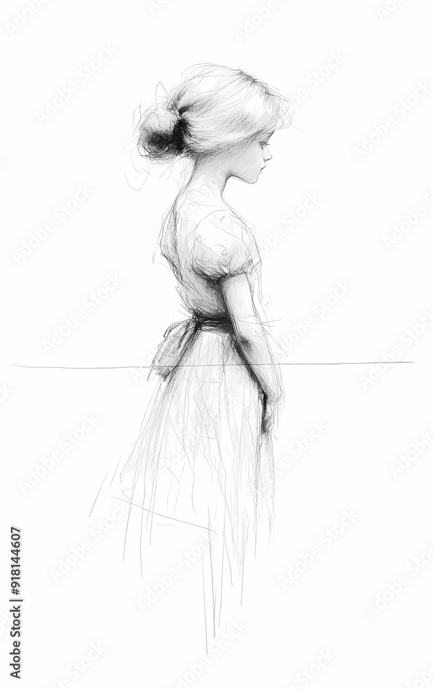 Expressive hand-drawn sketches of young girls in various outfits and poses, characterized by rough, minimalist lines, capturing the innocence and curiosity of childhood Expressive hand-drawn sketches of young girls in various outfits and poses, characterized by rough, minimalist lines, capturing the innocence and curiosity of childhood