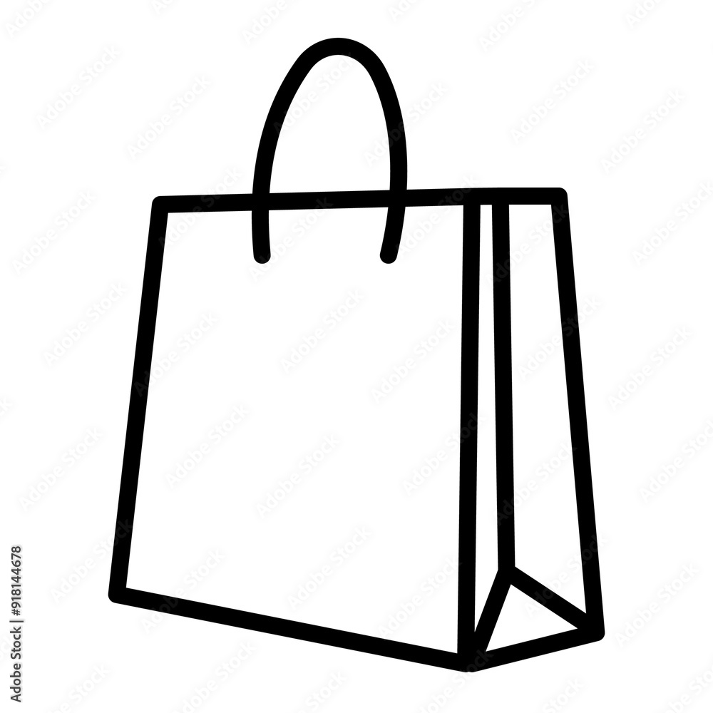 Illustration showing a black icon of a paper shopping bag, isolated on a white background. Illustration showing a black icon of a paper shopping bag, isolated on a white background.