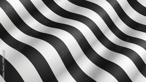 Wallpaper Mural Bold black and white wavy lines create a mesmerizing optical illusion. Torontodigital.ca