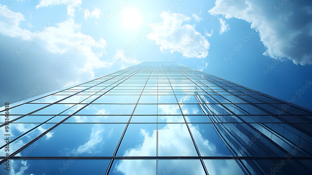Sky reflecting in glass skyscraper. Sky reflecting in glass skyscraper.
