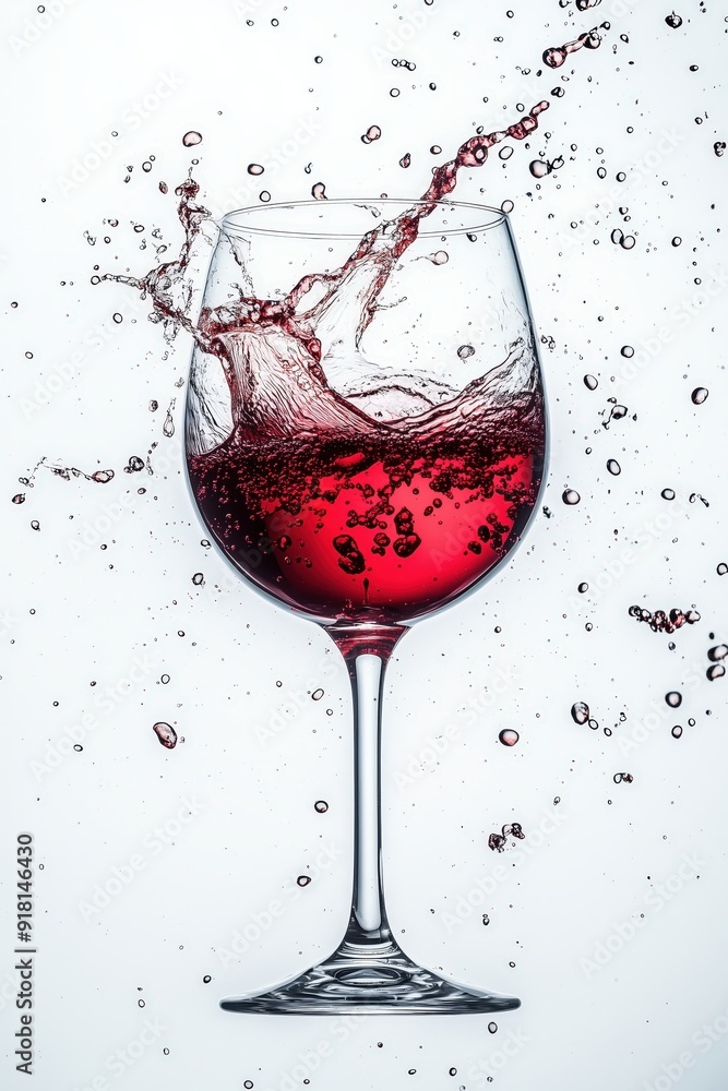 Red wine splashing out of glass isolated on white background, detailed Red wine splashing out of glass isolated on white background, detailed