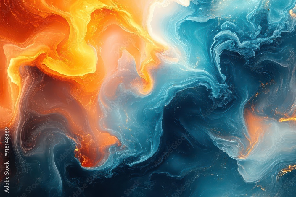 swirling abstract background blending fluid yellows and turquoise aigenerated art with organic forms and harmonious color interplay swirling abstract background blending fluid yellows and turquoise aigenerated art with organic forms and harmonious color interplay
