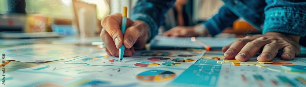 Business Professional Analyzing Financial Charts and Graphs in a Modern Office Setting Business Professional Analyzing Financial Charts and Graphs in a Modern Office Setting