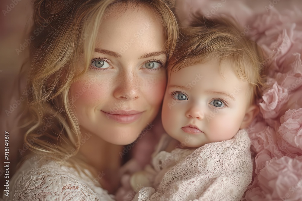 tender motherchild portrait soft focus delicate pink backdrop mother cradling infant intimate moment captured gentle expressions of love and connection tender motherchild portrait soft focus delicate pink backdrop mother cradling infant intimate moment captured gentle expressions of love and connection